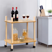 Load image into Gallery viewer, 2 Tier Rolling Utility Storage Rack Serving Cart
