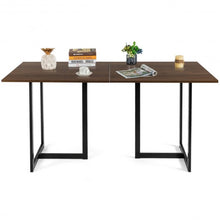 Load image into Gallery viewer, 6 Person Industrial Dining Table Rectangular Kitchen Table with Metal Frame-DB