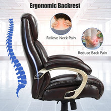 Load image into Gallery viewer, Adjustable Executive Office Recliner Chair with High Back and Lumbar Support-Brown