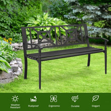 Load image into Gallery viewer, Patio Garden Bench Steel Frame Park Yard Outdoor Furniture