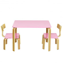 Load image into Gallery viewer, 3 Piece Kids Wooden Activity Table and 2 Chairs Set-Pink