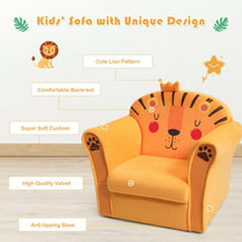 Load image into Gallery viewer, Kids Armrest Lion Upholstered Sofa