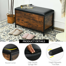 Load image into Gallery viewer, Entryway Flip Top Ottoman Stool with Padded Seat