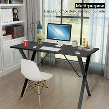 Load image into Gallery viewer, Computer Desk with Bamboo Top & Metal Frame-Black Desk