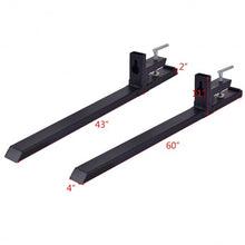 Load image into Gallery viewer, 4000 lbs Capacity Skidsteer Tractor Chain Clamp Forks