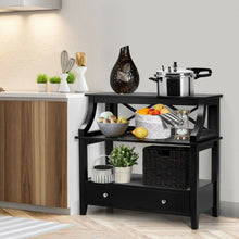 Load image into Gallery viewer, 3-Tier Storage Rack End table Side Table with Slide Drawer -Black