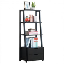 Load image into Gallery viewer, 4-Tier Ladder Bookshelf Storage Display with 2 Drawers