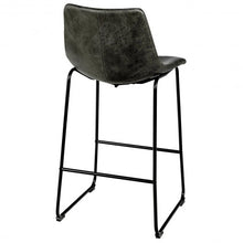 Load image into Gallery viewer, Set of 2 Bar Stool Faux Suede Upholstered Chair-Gray