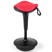 Load image into Gallery viewer, Adjustable Swivel Sitting Balance Wobble Stool Standing Desk Chair-Red