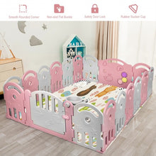 Load image into Gallery viewer, 18-Panel Baby Playpen with Music Box & Basketball Hoop-Pink