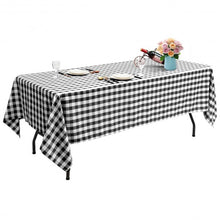 Load image into Gallery viewer, 10 Pcs 60" x 102" Rectangular Polyester Checker Kitchen Tablecloth-Black