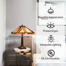 Load image into Gallery viewer, Tiffany-Style 2-Light Table Lamp w/ 16" Glass Lampshade
