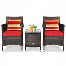 Load image into Gallery viewer, 3 pcs Outdoor Rattan Wicker Furniture Set-Red