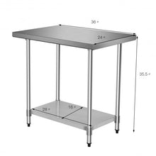 Load image into Gallery viewer, 24" x 36" Stainless Steel Commercial Kitchen Food Prep Table