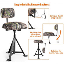 Load image into Gallery viewer, Swivel Hunting Chair Tripod Blind Stool with Detachable Backrest