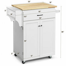 Load image into Gallery viewer, Utility Rolling Storage Cabinet Kitchen Island Cart with Spice Rack-White