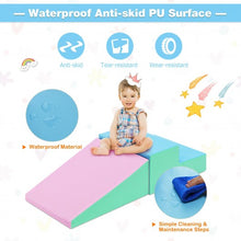 Load image into Gallery viewer, 2 Pcs Soft Foam Indoor Toddler Climb Slide Activity Play Set -Pink