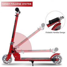 Load image into Gallery viewer, Folding Aluminum Kids Kick Scooter with LED Lights-Red