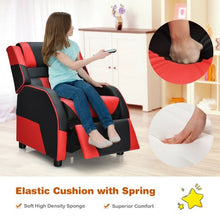 Load image into Gallery viewer, Kids Youth PU Leather Gaming Sofa Recliner with Headrest and Footrest-Red