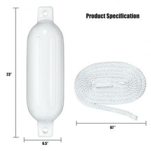 Load image into Gallery viewer, 23" 4 Pack Hand Inflatable Marine Bumper Boat Fenders-White