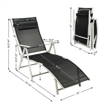 Load image into Gallery viewer, Outdoor Lightweight Folding Chaise Lounge Chair-Black