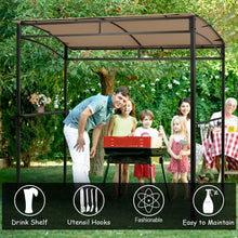 Load image into Gallery viewer, 7' x 4.5' Grill Gazebo Outdoor Patio Garden BBQ Canopy Shelter-Brown