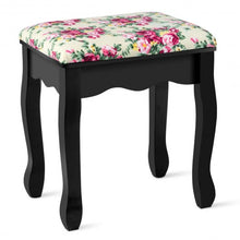 Load image into Gallery viewer, Makeup Vanity Table Set Girls Dressing Table with Drawers Oval Mirror-Black
