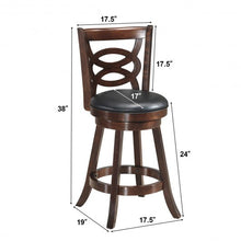 Load image into Gallery viewer, Counter Height Upholstered Espresso Swivel Dining Chair-29"