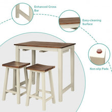 Load image into Gallery viewer, 3-Piece Bar Table Set Counter Pub Table