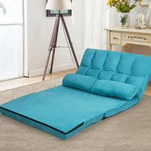 Load image into Gallery viewer, Foldable Floor 6-Position Adjustable Lounge Couch-Blue