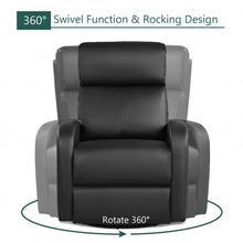 Load image into Gallery viewer, Recliner Chair Swivel Rocker Manual Single Sofa Lounger with Footrest-Black