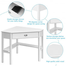 Load image into Gallery viewer, Corner Wooden PC Laptop Computer Desk-White