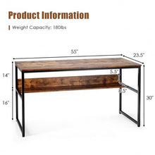 Load image into Gallery viewer, 55" Computer Desk Writing Table Workstation Home Office w/ Bookshelf-RB