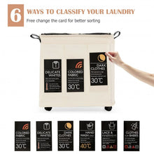 Load image into Gallery viewer, 120L 3-Section Laundry Hamper Sorter with Wheels and Mesh Cover-Beige