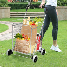 Load image into Gallery viewer, Portable Folding Shopping Cart Utility for Grocery Laundry-Silver