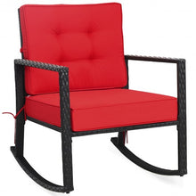 Load image into Gallery viewer, Patio Rattan Rocker Outdoor Glider Rocking Chair Cushion Lawn