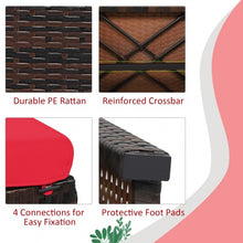 Load image into Gallery viewer, 2 Pieces Cushioned Patio Rattan Ottoman Foot Rest-Red