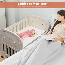 Load image into Gallery viewer, 6-in-1 Baby Bed Crib w/2" Mattress & Space Storage Convertible Toddler Playard