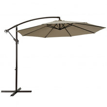 Load image into Gallery viewer, 10 Ft Patio Offset Hanging Umbrella with Easy Tilt Adjustment-Tan