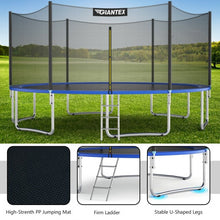 Load image into Gallery viewer, 15 ft Outdoor Trampoline Combo w/ Bounce Jump Safety Enclosure Net & Spring Pad