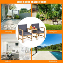 Load image into Gallery viewer, 3 PCS Solid Wood Patio Table Chairs Set
