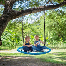 Load image into Gallery viewer, 40'' Spider Web Tree Swing Kids Outdoor Play Set with Adjustable Ropes-Blue