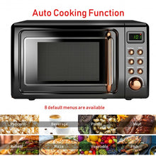 Load image into Gallery viewer, 700W Glass Turntable Retro Countertop Microwave Oven-Golden
