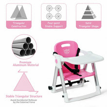 Load image into Gallery viewer, Baby Booster Folding Travel High Chair with Safety Belt & Tray-Pink