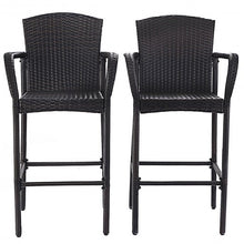 Load image into Gallery viewer, 2 pcs Outdoor Rattan Set High Chairs