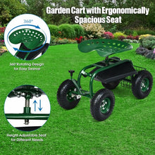Load image into Gallery viewer, 4-Wheel Rolling Garden Cart Work Seat
