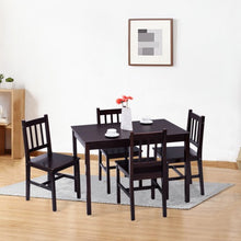 Load image into Gallery viewer, 5 pcs Wood Dining 4 Chairs & Table Set-Black