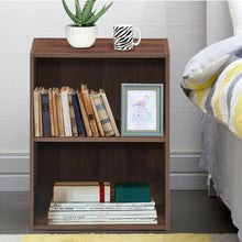 Load image into Gallery viewer, 2 Tier Open Night Stand End Table Sofa Side Storage Furniture-Walnut