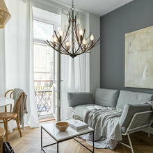 Load image into Gallery viewer, 6-Light Vintage Branch Chandelier Copper Ceiling Lamp