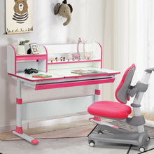 Load image into Gallery viewer, Adjustable Height Study Desk with Drawer and Tilted Desktop for School and Home-Pink